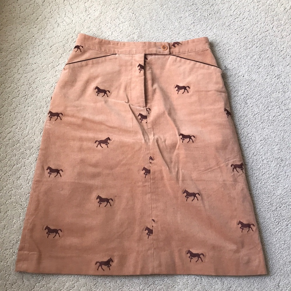Tan Horse Print Lilly Pulitzer Corduroy Skirt